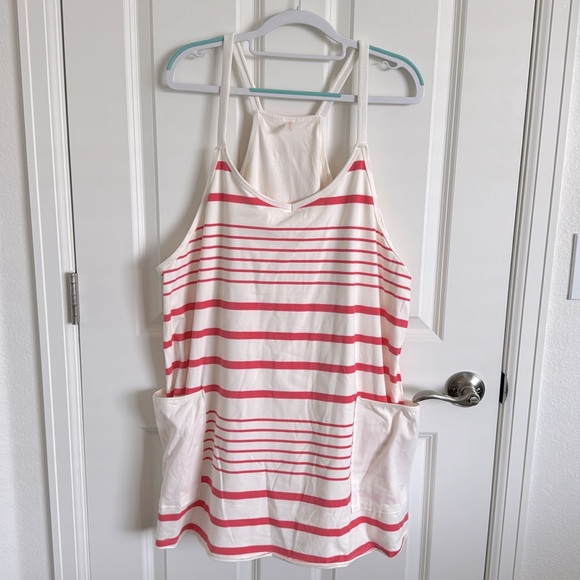Free People | Hot Shot Mini Printed Dress NWOT | Spring Stripe Ivory - Picture 6 of 11